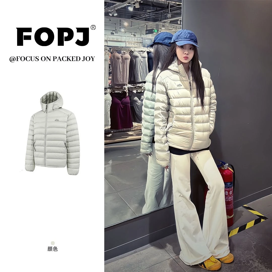FOPJ刺绣款韩系氛围感穿搭轻薄连帽排骨棉服女设计感保暖外套上衣