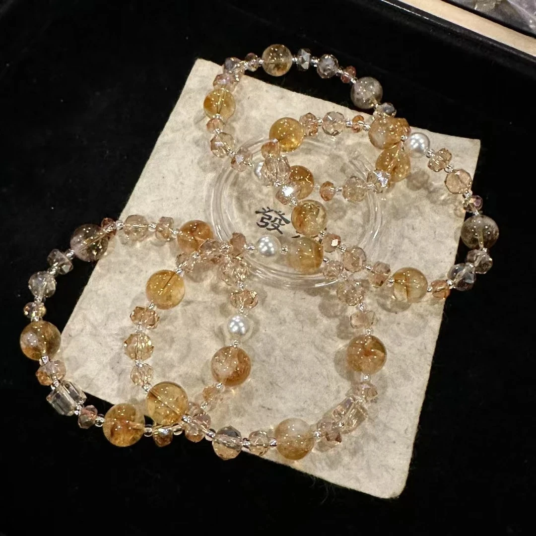 D159 「啤酒泡泡」10mm黄塔晶设计款手串 多样性发一