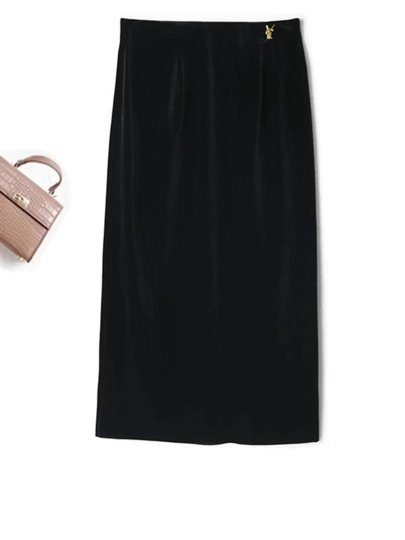 青青家 （加绒）丝绒半身裙子