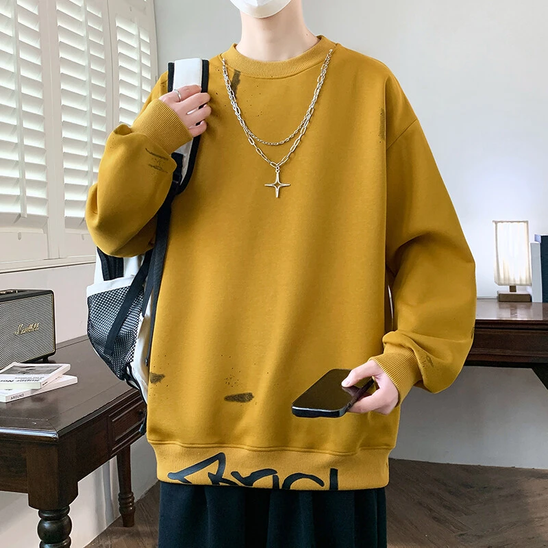 Mexican/稻草人2025春秋新款舒适百搭印花多色潮流港风男士卫衣