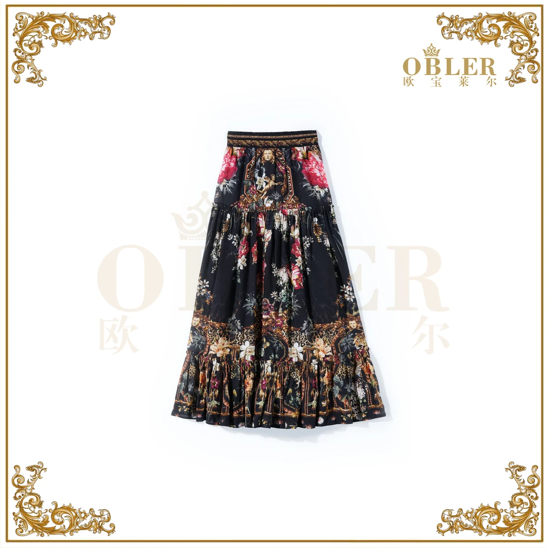 欧宝莱尔时尚气质真丝半裙305-24200