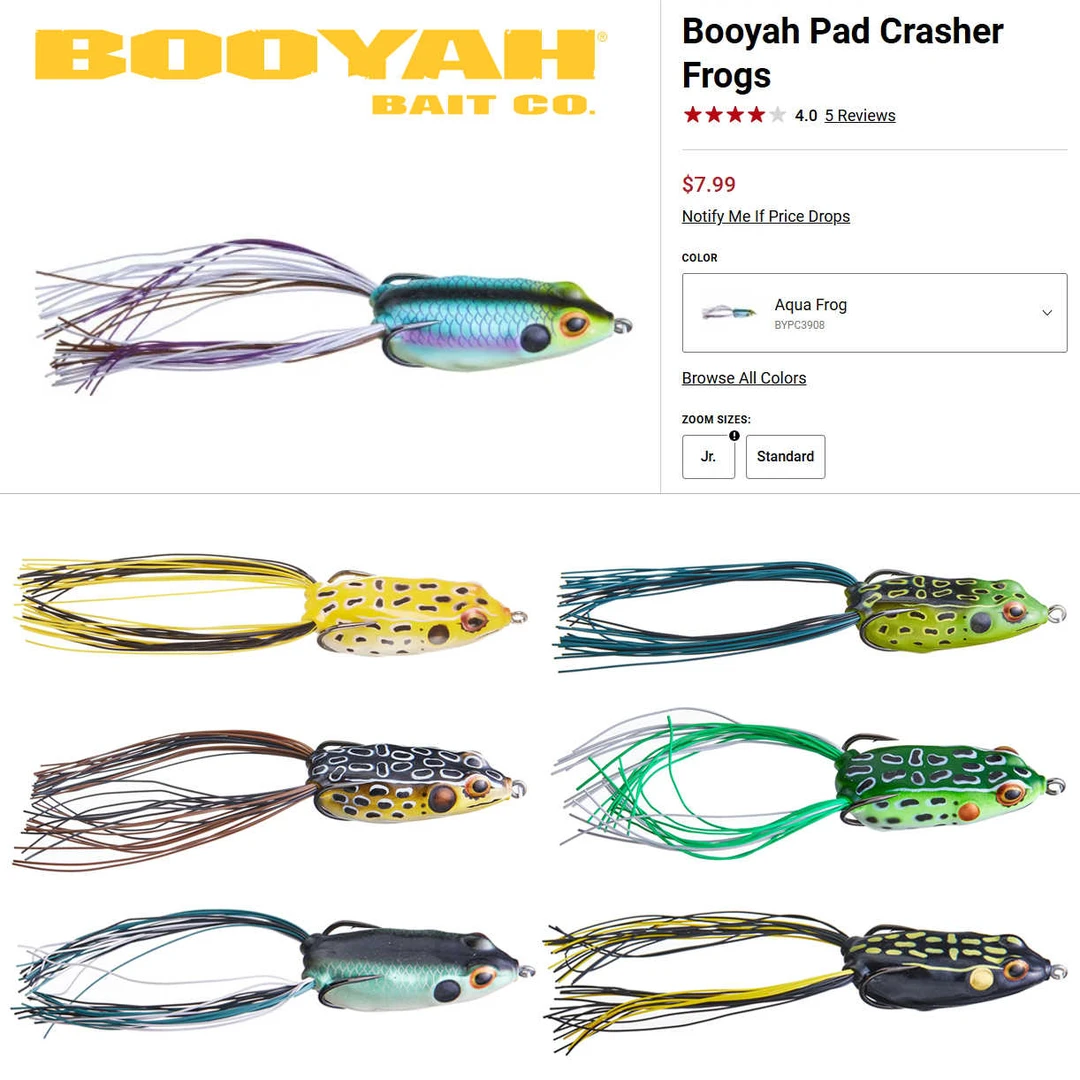 美国BOOYAH雷强蛙Pad Crasher JR 9克浮水波爬蛙鲈鱼黑鱼路亚假饵