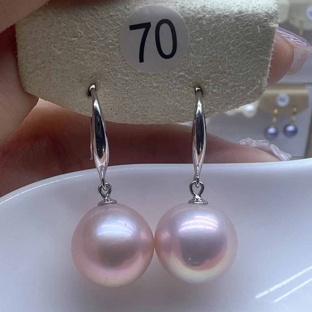银S925镶嵌淡水珍珠耳饰
