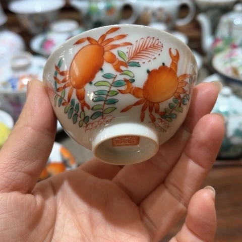 手绘茶杯盖碗壶承