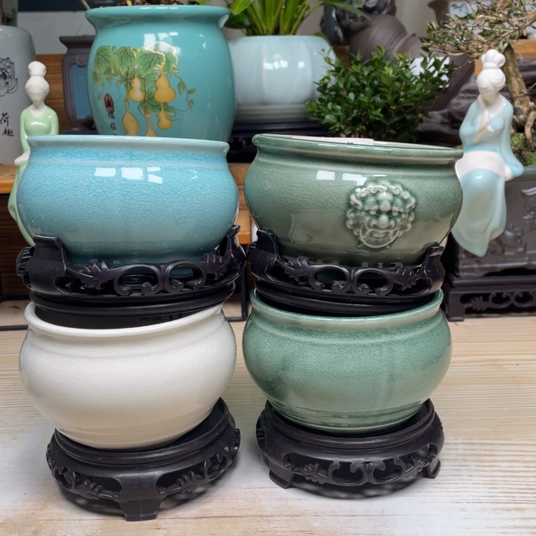 紫砂花盆陶瓷艺术花盆陶瓷