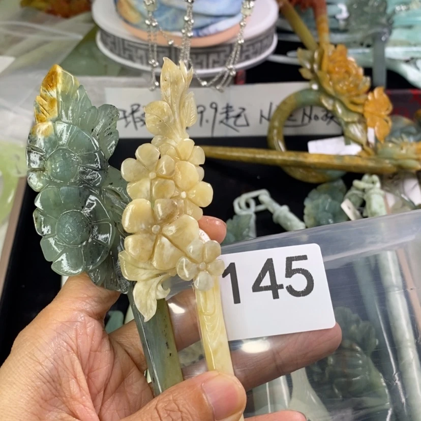 【闪购商品】岫玉发饰未镶嵌曼*