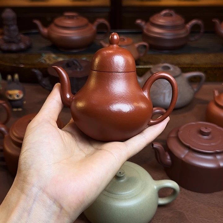 茶壶紫砂思婷壶，朱泥