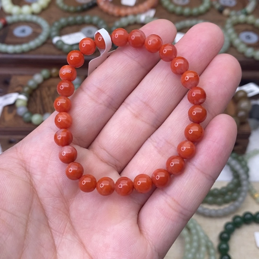 南红玛瑙未镶嵌手链卡7