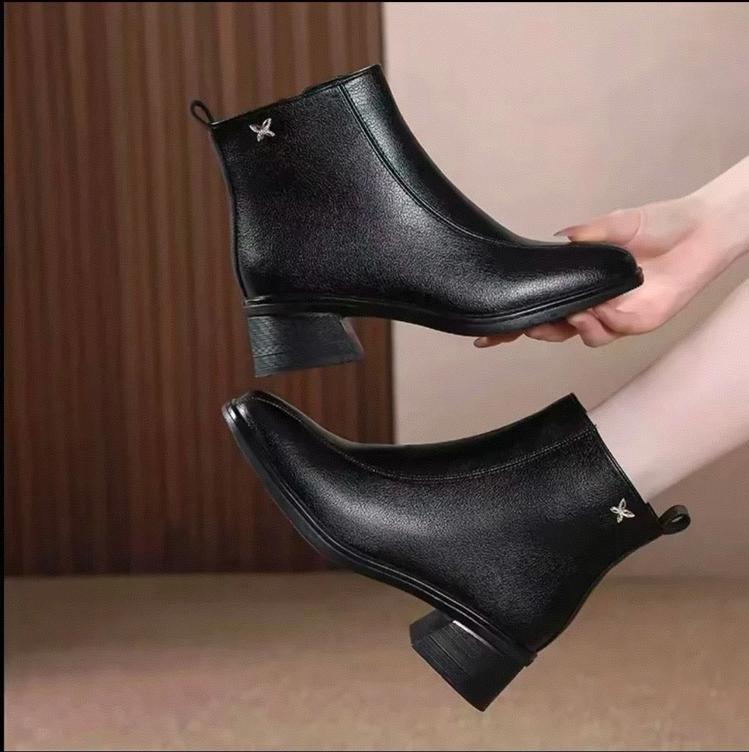 【源头工厂】短靴女加绒保暖靴子棉鞋冬季新款女靴加厚时装靴