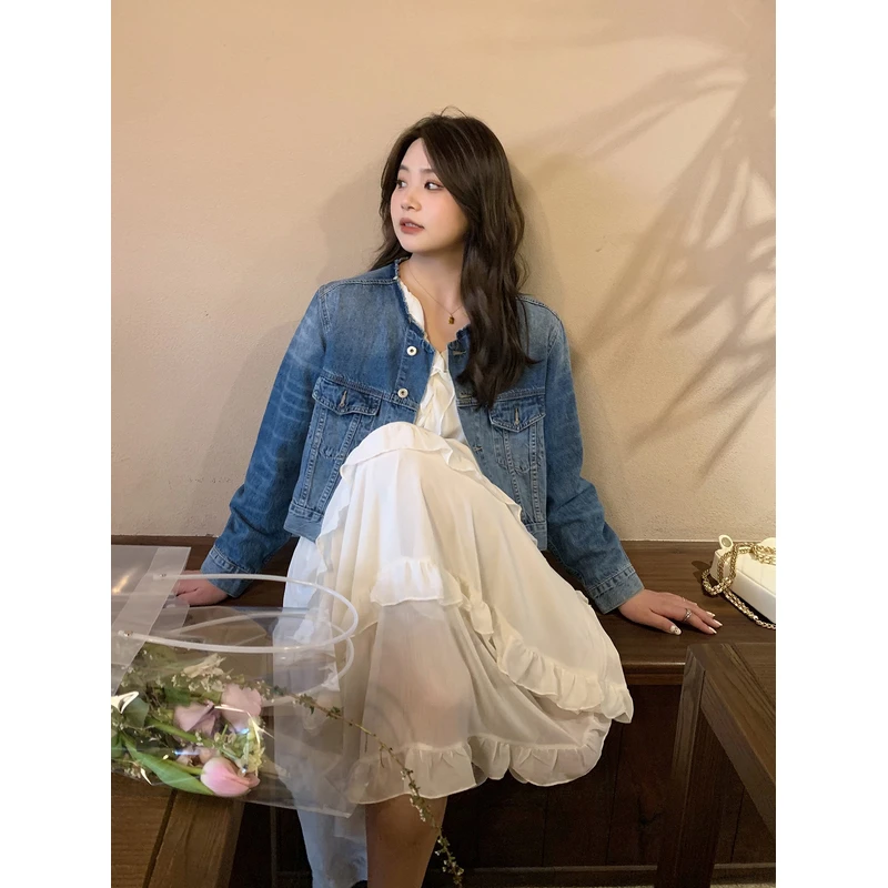 【ALINDM年终大清仓】早春v领法式气质长裙200斤仙女款连衣AS24445
