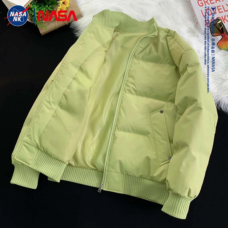 NASA联名百搭针织立领棉衣男女款冬季户外防泼水加厚保暖棉服外套