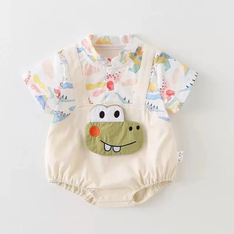 婴儿短袖夏季薄款衣服夏装爬服宝宝连体衣可爱超萌洋气三角哈衣