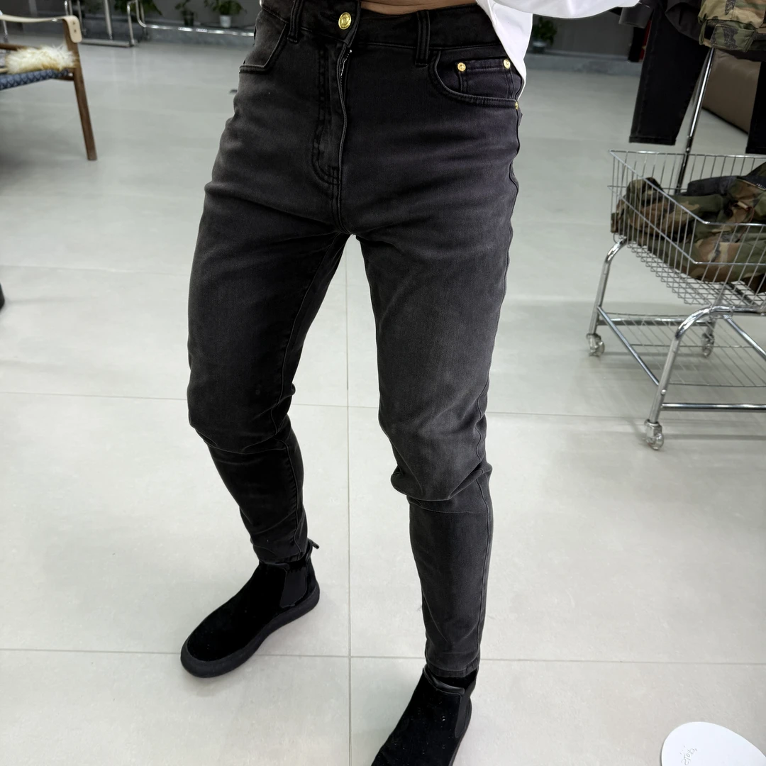 冬季新款时尚百搭潮流高品质碳灰色小脚牛仔裤男裤秋冬裤子5928