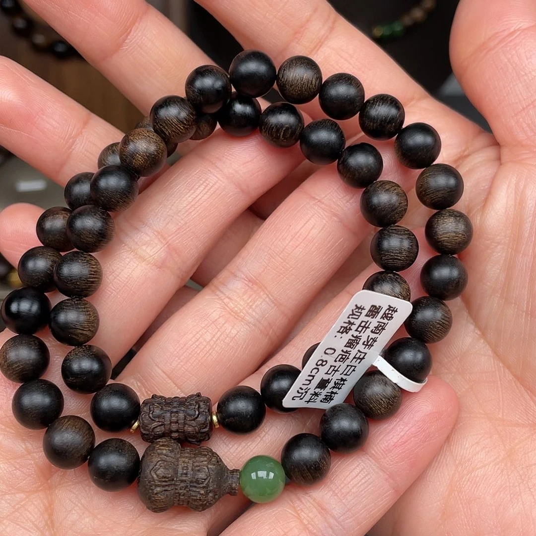 沉香手串越南芽庄白棋0.8瘤疤