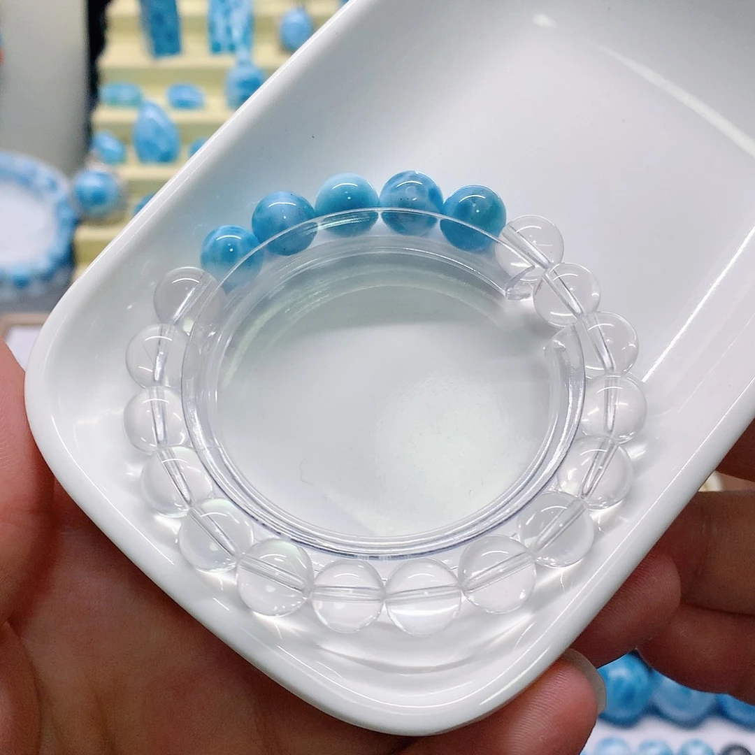 针钠钙石（海纹石）未镶嵌珠宝半成品微瑕