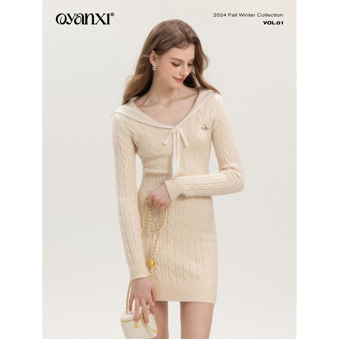 【OYANXI！清！】微醺甜酒&设计感百搭时尚甜美气质连衣裙258M0128