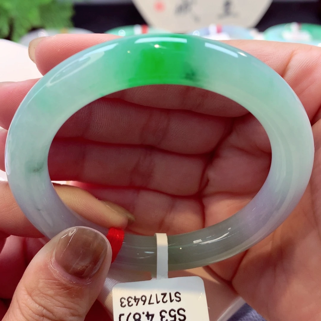 未镶嵌手镯翡翠冰胶阳绿5号11