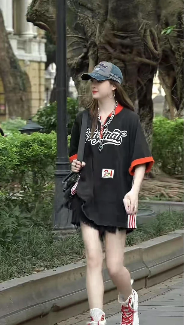 【GEYANTU】711休闲时尚百搭夏季复古宽松印花美式设计感