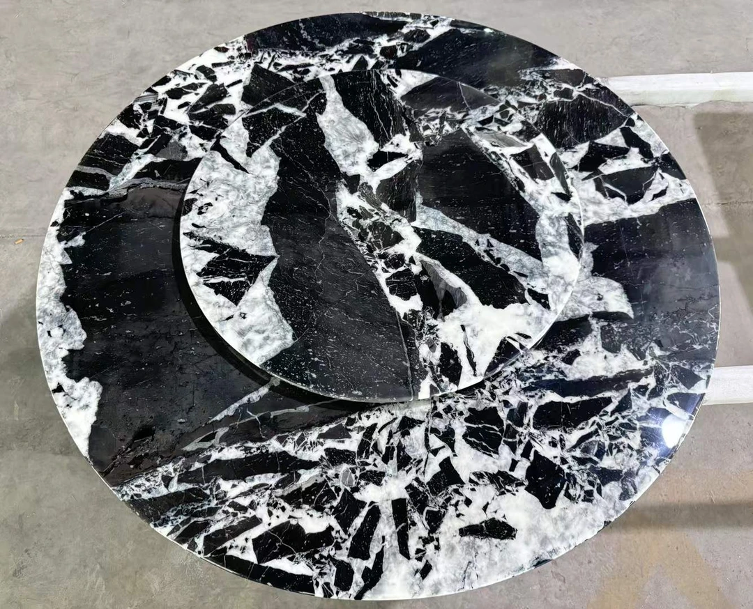 进口宝格丽水晶天然奢石餐桌家用高级意式轻奢广东佛山高级感餐桌