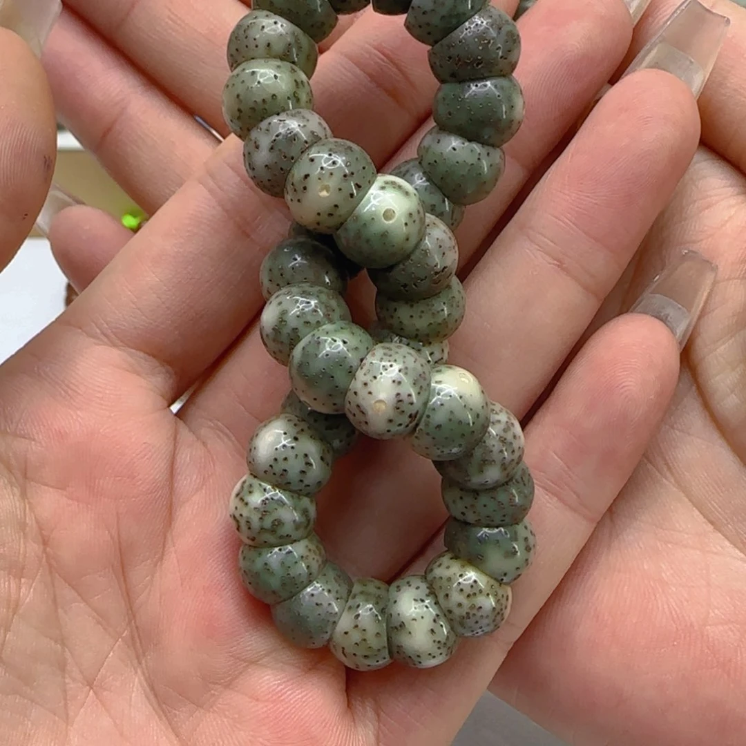 星月菩提手串7荣耀绿星月菩提1.0蒜瓣猪大肠单圈