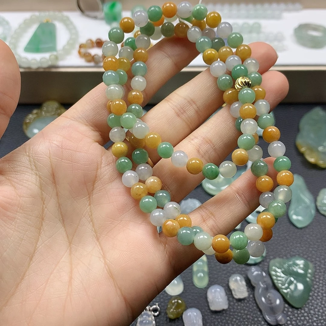 翡翠未镶嵌颈饰珠链