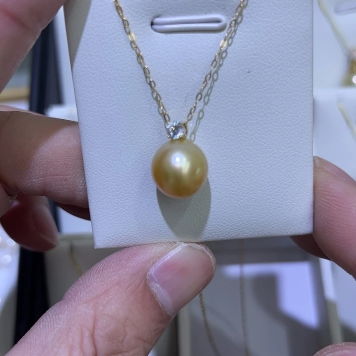 海水珍珠吊坠(赠链)18K金镶嵌快*