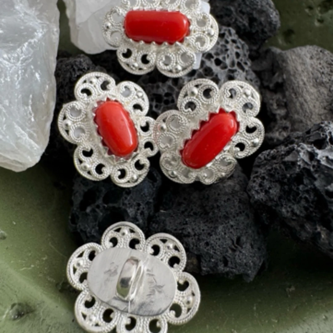 足银银制品 足银手工镶嵌真旭日蒙古元素发球