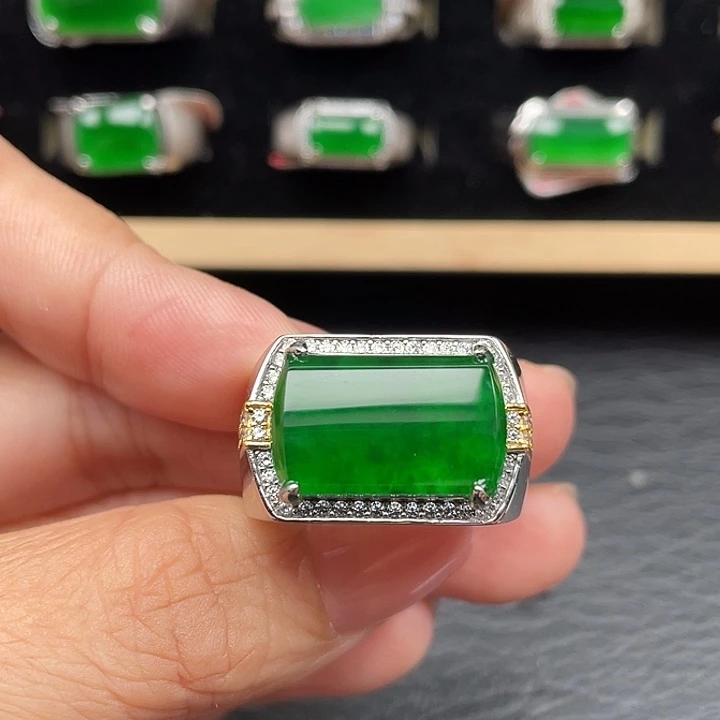 用***6翡翠银S925镶嵌戒指编号3952没运费险