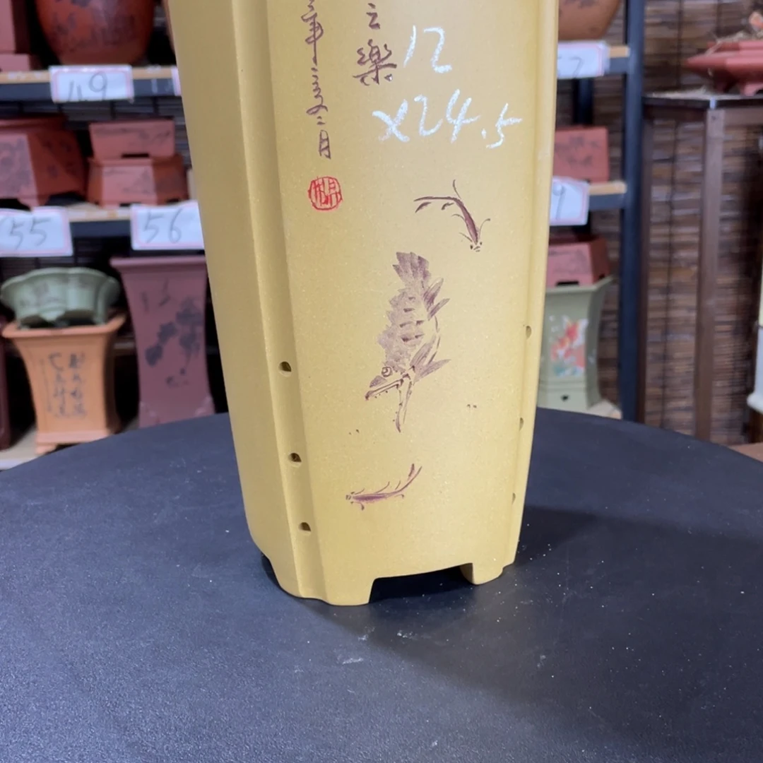 紫砂花盆紫砂和白