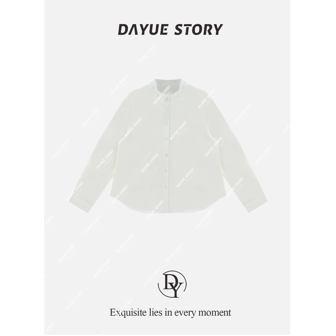 DAYUE【玛格丽】冬日也可以气质又保暖~法式加绒加厚白色衬衫