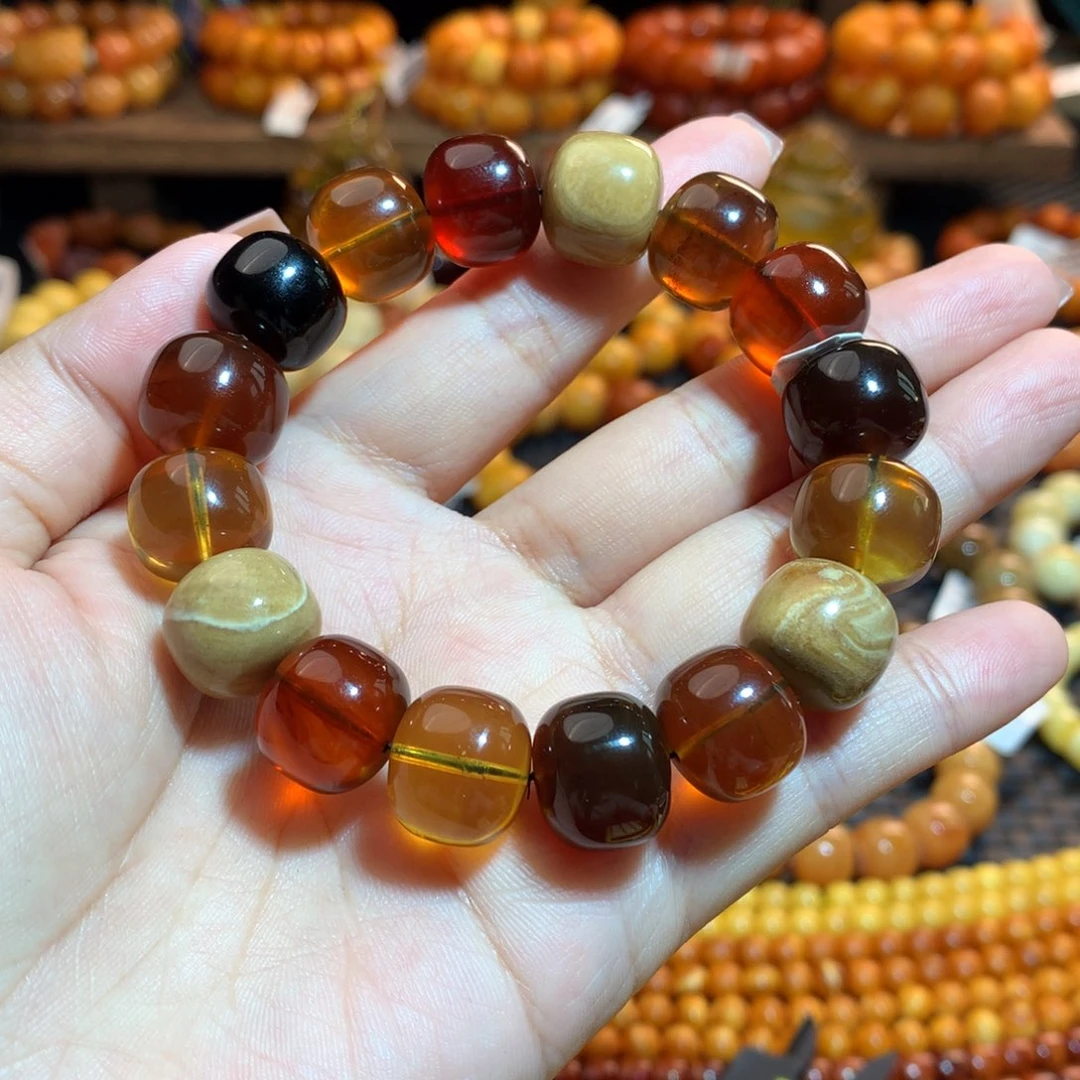 琥珀未镶嵌手串蜜蜡手串