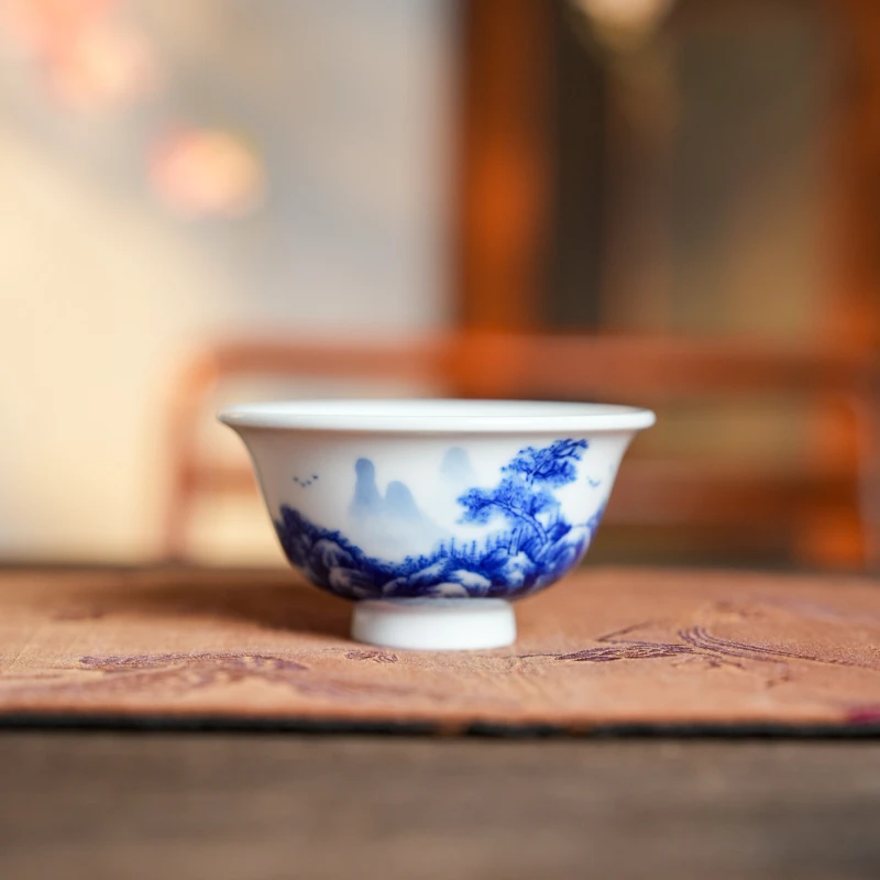 当代 【栗子严选】墨舍柴窑山水小压手杯 moshe397