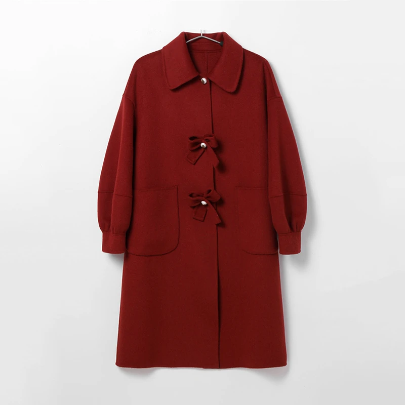 Z133   复古蝴蝶结大衣