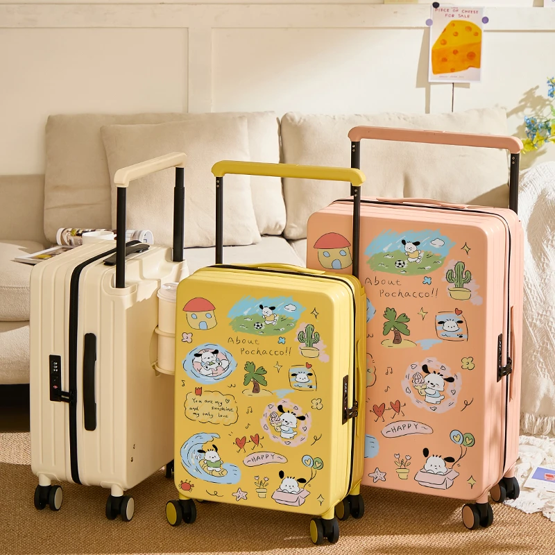 2025新款行李箱宽拉杆卡通女20寸密码登机箱大容量