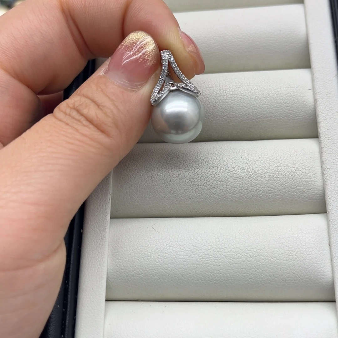 吊坠(不含链)海水珍珠银S925镶嵌