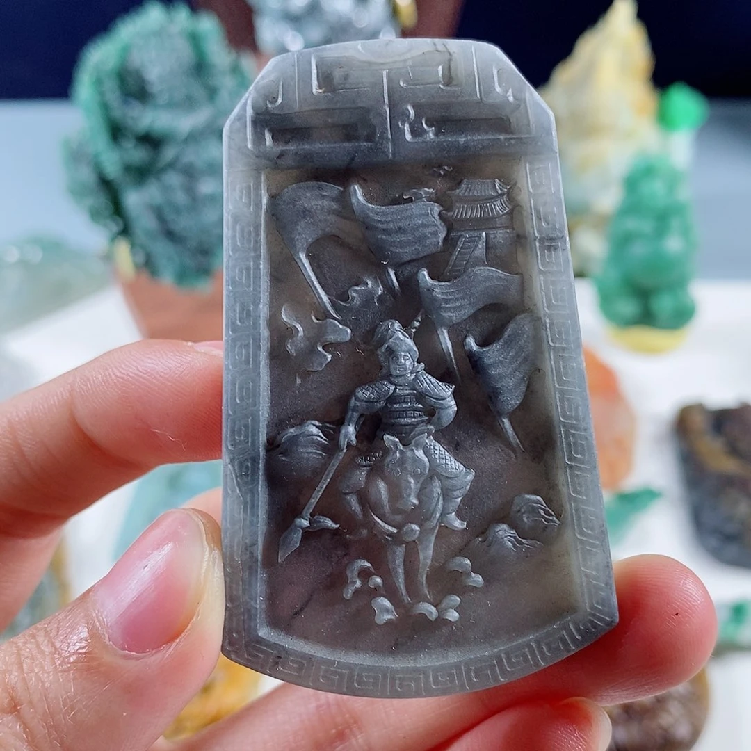 定制翡翠未镶嵌天然a货翡翠冰乌鸡赵子龙