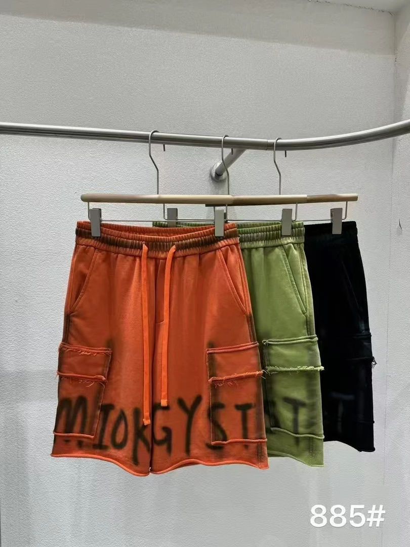 夏季孤品薄款裤子长裤短裤男士牛仔时尚百搭纯色水洗抽绳宽松简约