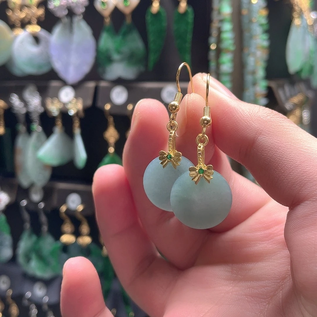 翡翠未镶嵌耳饰翡翠