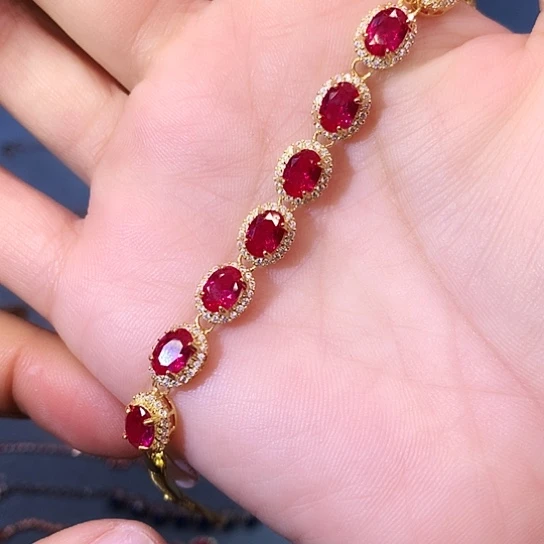 红宝石手链银S925镶嵌