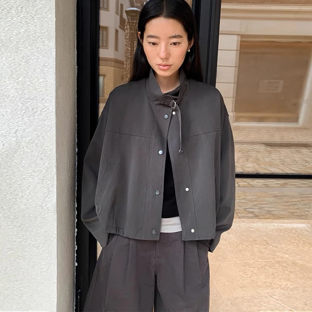 2025秋季新款休闲百搭短款风衣夹克外套女宽松高端上衣er