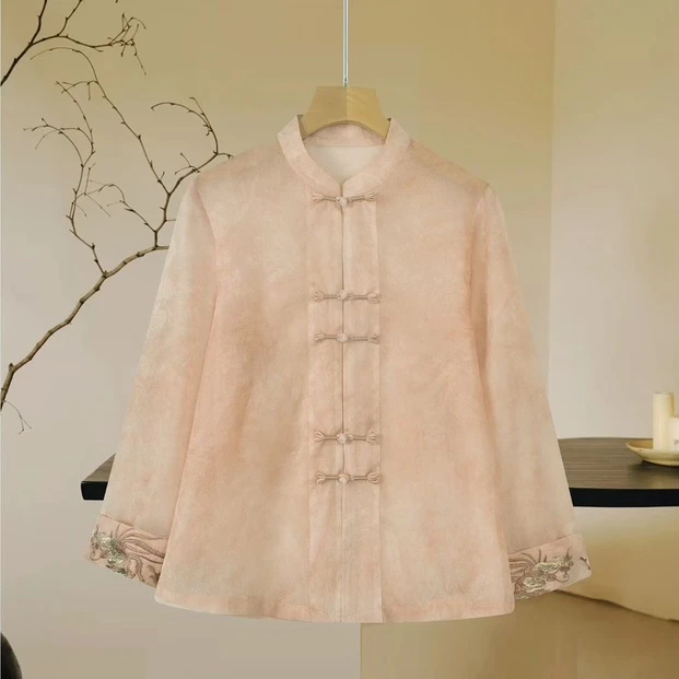 9925女士新款防晒古风休闲对襟中式九分袖外套