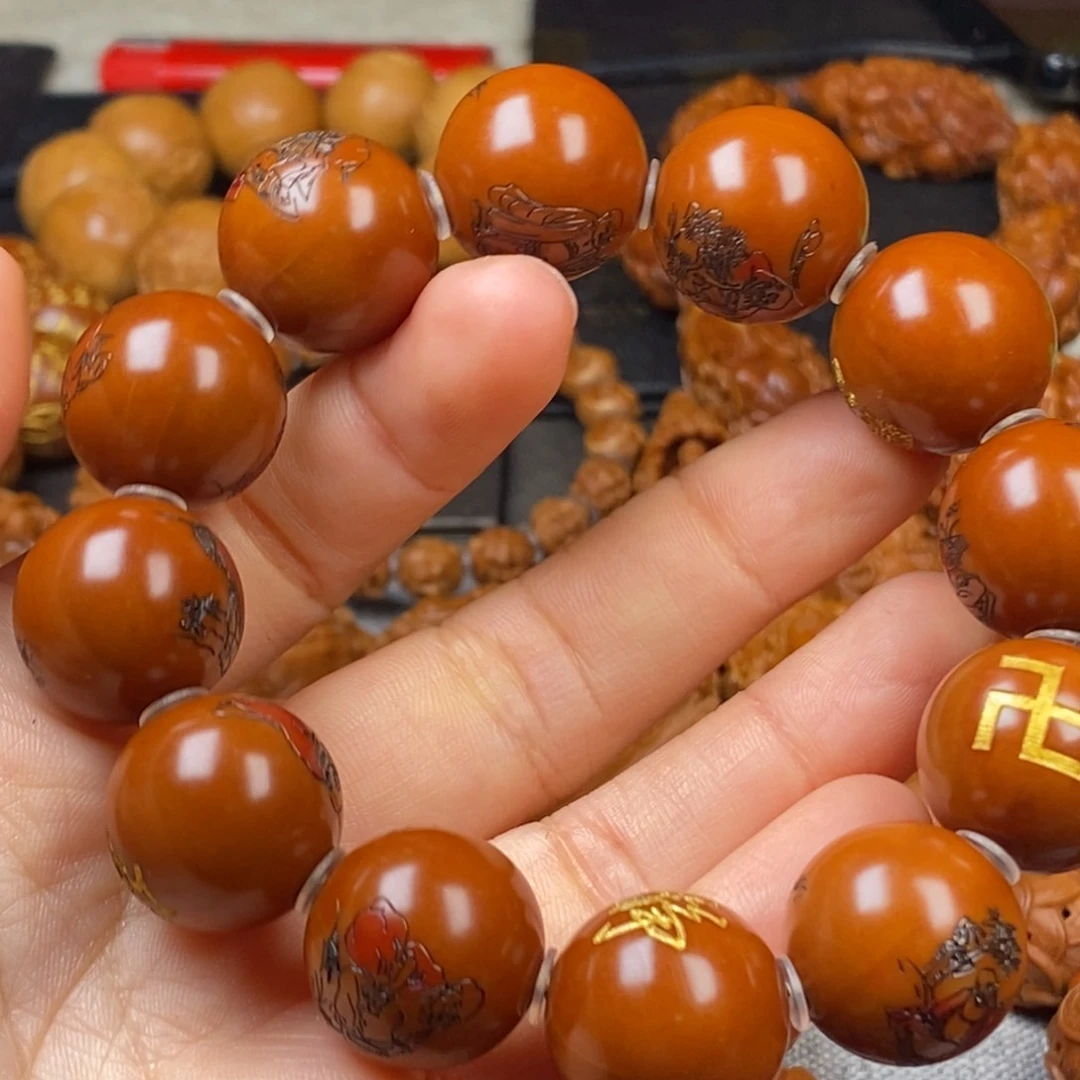 橄榄核手串/手链北**欣核雕手串