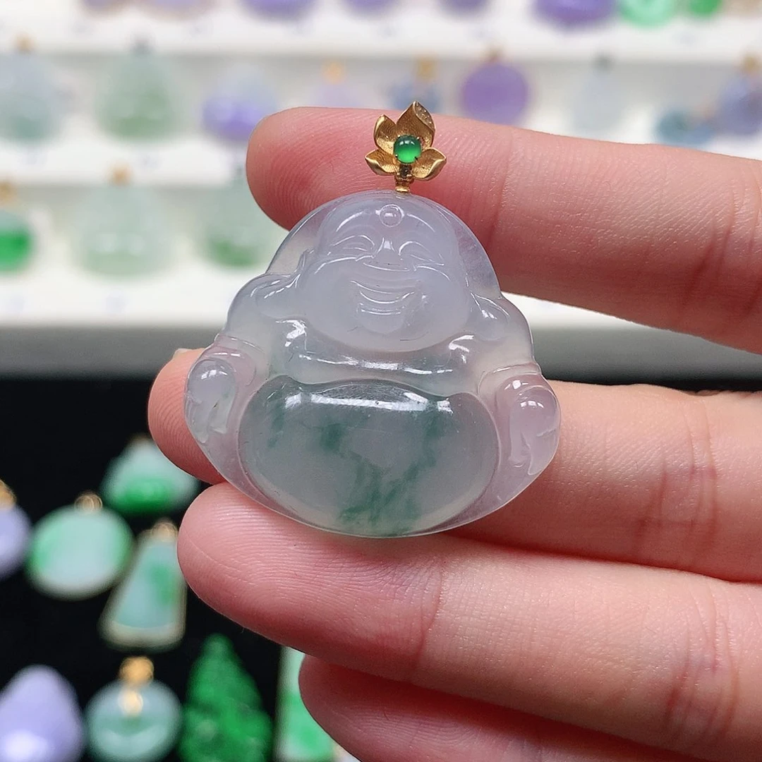 颈饰18K金镶嵌翡翠翡翠吊坠