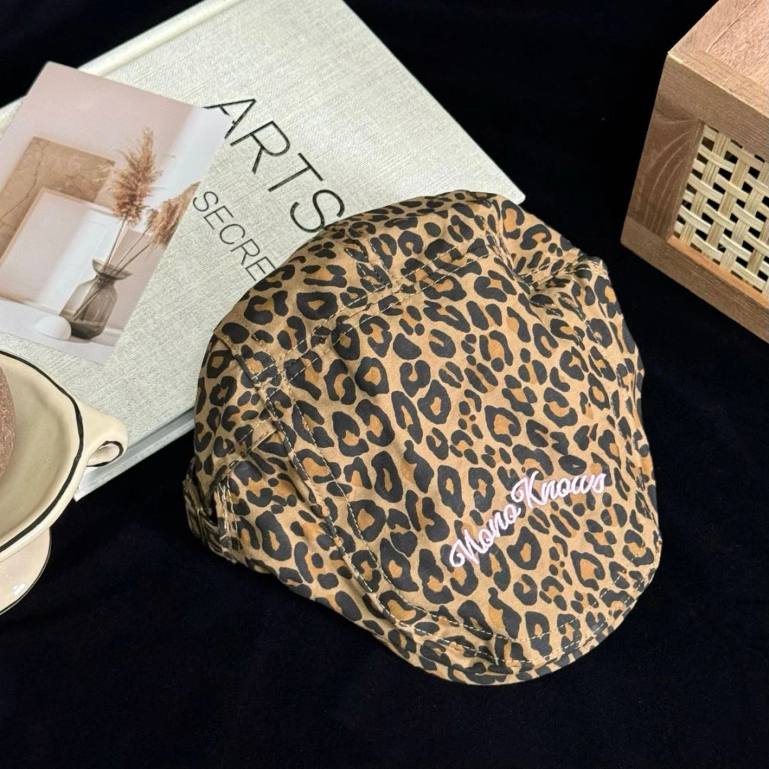 【熙熙可可】儿童复古百搭豹纹贝雷帽子童品 MZ2511
