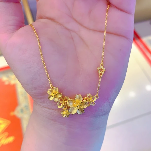 足金繁华似锦花花套链