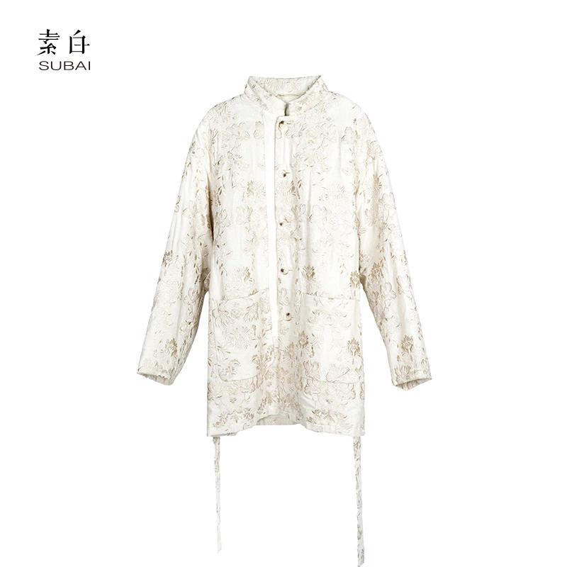 素白【秘境】国风设计师款满绣棉服外套SB2409MF00432