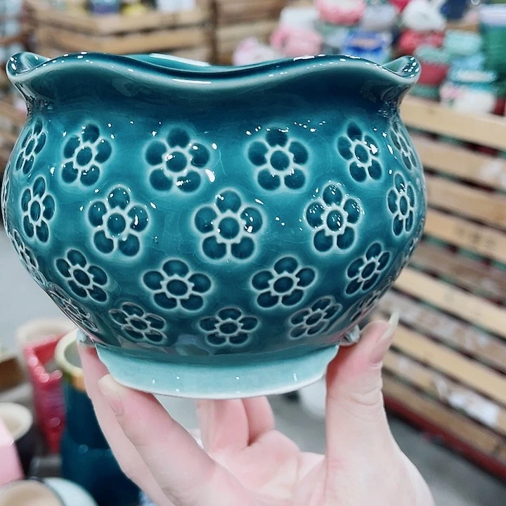 有孔，凑10元包邮陶瓷花盆发货！