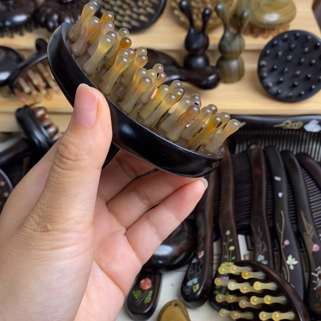 紫光檀按摩梳子按摩