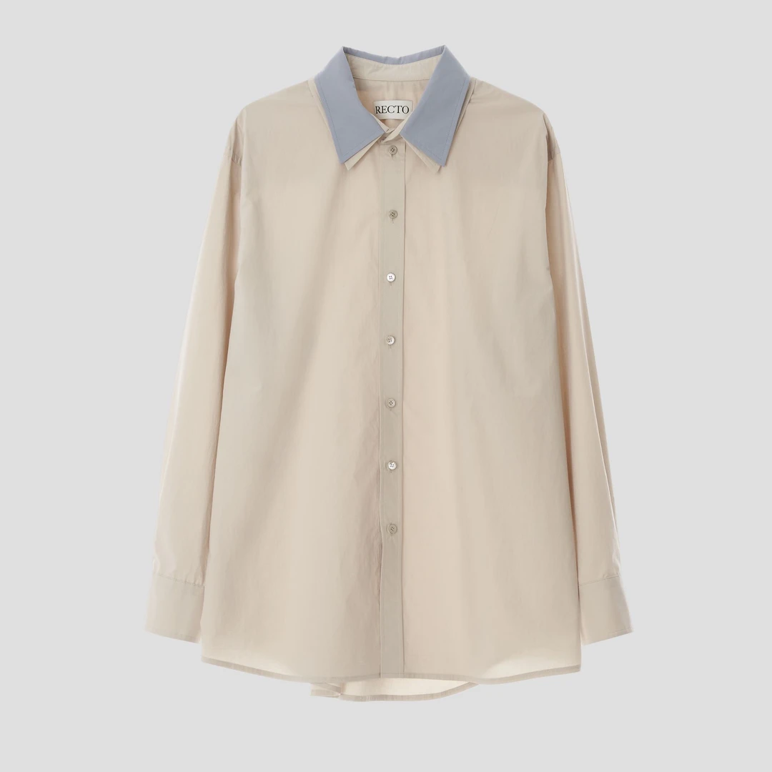 RECTO 25SS 女士撞色双领衬衫