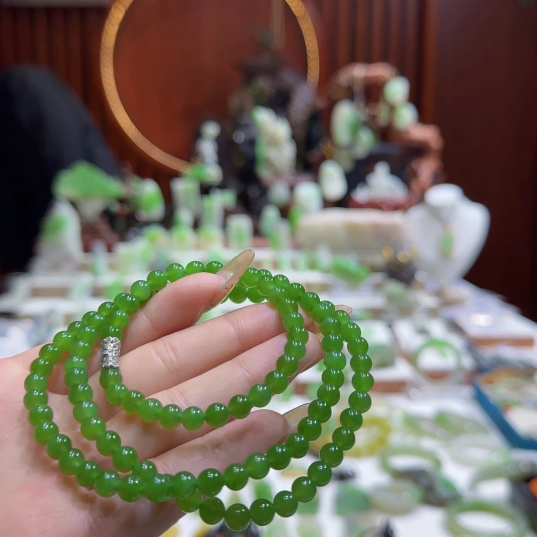 和田玉碧玉项链加手链未镶嵌